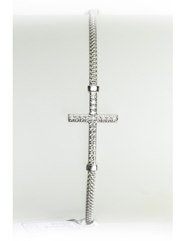 Sterling Silver Bracelet with Strass Crucifix