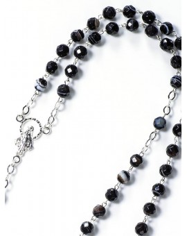 Black Agate Natural Stone Rosary