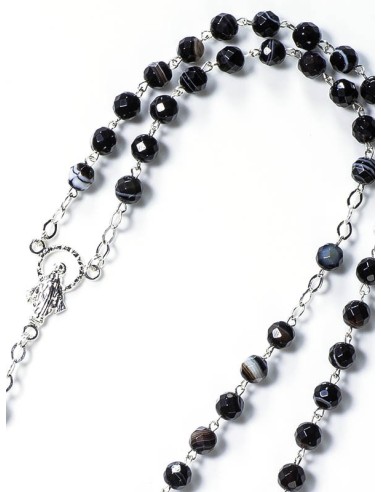 Black Agate Natural Stone Rosary