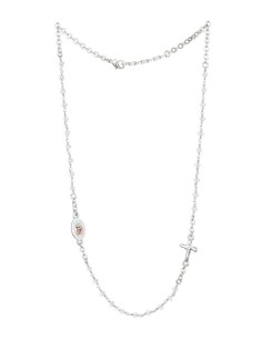 Crystal Necklace with Crucifix with strass - Clear Crystal - Metal Silver Crystal Necklace with Crucifix with strass - Clear Crystal - Metal Silver