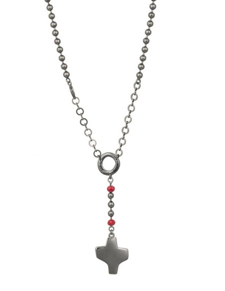 Dark metal Rosary Necklace - Red Paters Dark metal Rosary Necklace - Red Paters