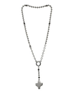 Dark metal Rosary Necklace - Black Paters