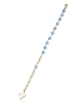 Crystal Bracelet - Light Blue - Metal Gold