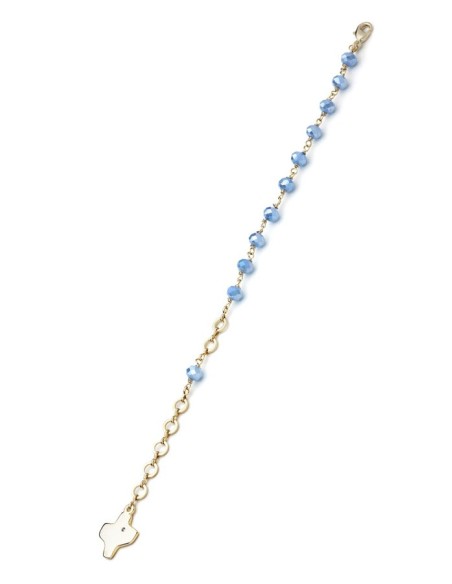 Crystal Bracelet - Light Blue - Metal Gold