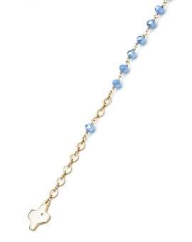 Crystal Bracelet - Light Blue - Metal Gold