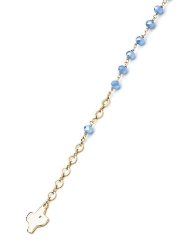 Crystal Bracelet - Light Blue - Metal Gold