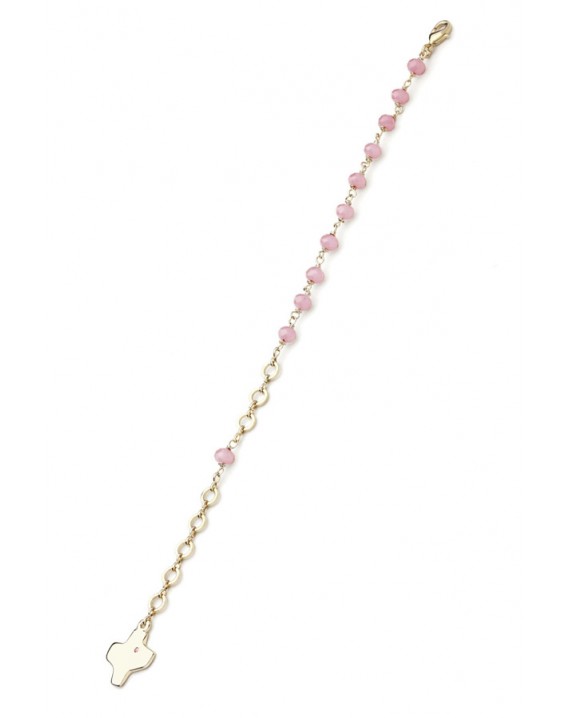 Crystal Bracelet - Pink - Metal Gold