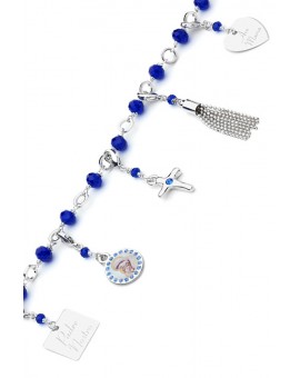 Charms Crystal Bracelet - Blue - Metal Silver