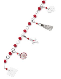 Charms Crystal Bracelet - Red - Metal Silver Charms Crystal Bracelet - Red - Metal Silver