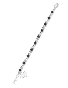Crystal and Silver beads Bracelet - Black - Metal Silver Crystal and Silver beads Bracelet - Black - Metal Silver
