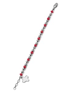 Crystal and dark metal beads Bracelet - Red Crystal and dark metal beads Bracelet - Red