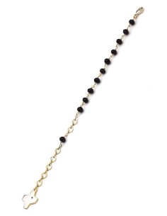 Crystal Bracelet - Black - Metal Gold Crystal Bracelet - Black - Metal Gold
