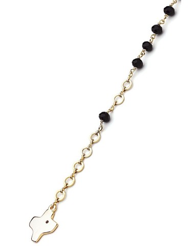 Crystal Bracelet - Black - Metal Gold