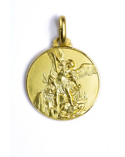 St. Michael Archangel gold plated medal