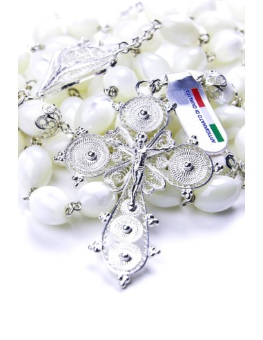 Filigree Mother of Pearl Rosary