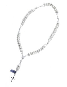 Double Chain All Silver Rosary Necklace Double Chain All Silver Rosary Necklace