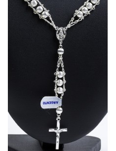 Double Chain All Silver Rosary Necklace Double Chain All Silver Rosary Necklace