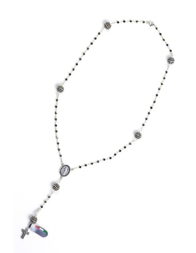 Black Zircons Rosary Necklace