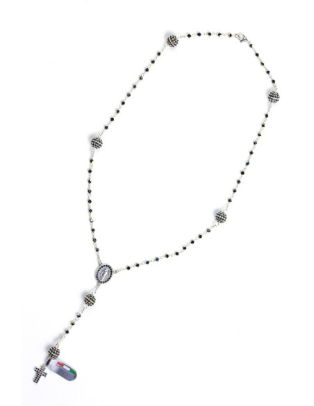 Black Zircons Rosary Necklace Black Zircons Rosary Necklace