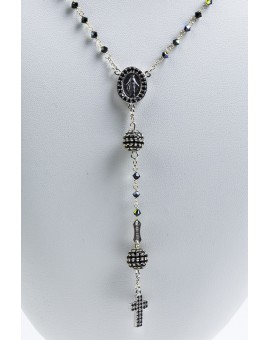 Black Zircons Rosary Necklace