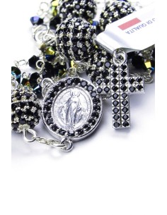 Black Zircons Rosary Necklace Black Zircons Rosary Necklace