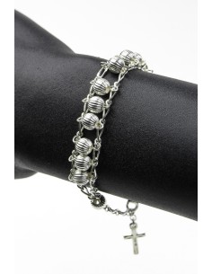 Double Chain All Silver Rosary Bracelet Double Chain All Silver Rosary Bracelet