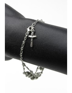 Double Chain All Silver Rosary Bracelet Double Chain All Silver Rosary Bracelet
