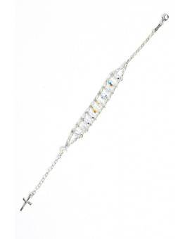 Double Chain Swarowski Clear Crystal Rosary Bracelet