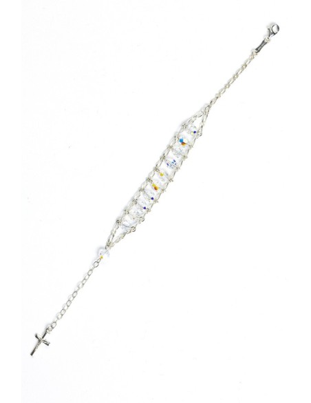 Double Chain Swarowski Clear Crystal Rosary Bracelet Double Chain Swarowski Clear Crystal Rosary Bracelet