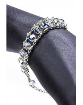 Double Chain Swarowski Clear Crystal Rosary Bracelet
