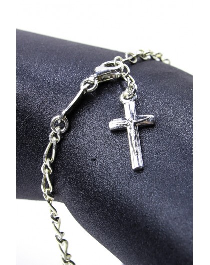 Double Chain Swarowski Black Crystal Rosary Bracelet