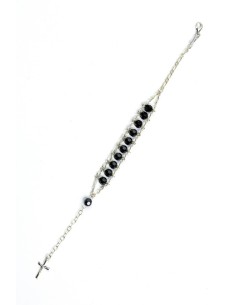 Double Chain Swarowski Black Crystal Rosary Bracelet Double Chain Swarowski Black Crystal Rosary Bracelet