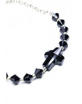 Swarovski Crystal Black Crucifix Bracelet