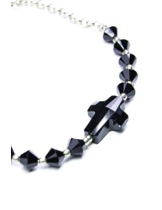 Swarovski Crystal Black Crucifix Bracelet