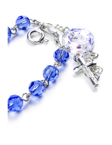 Swarovski Crystal Circle Rosary Bracelet Light Blue