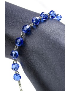 Swarovski Crystal Circle Rosary Bracelet Light Blue