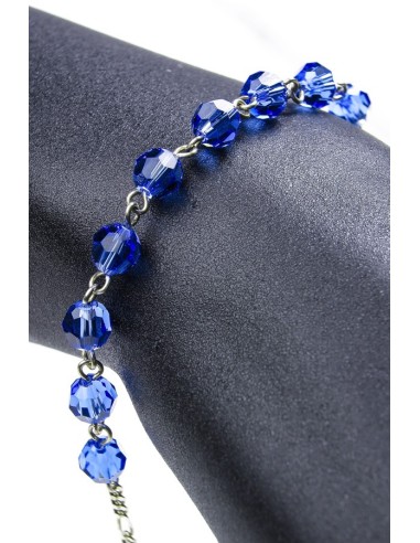 Swarovski Crystal Circle Rosary Bracelet Light Blue