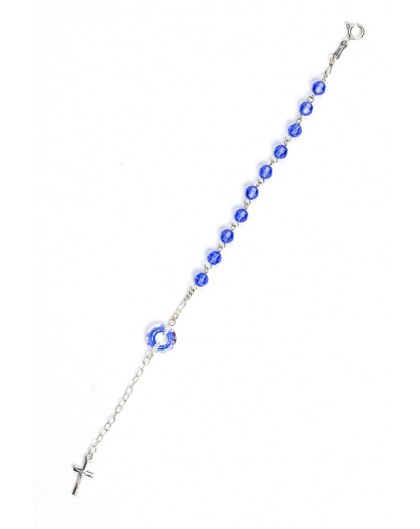 Swarovski Crystal Circle Rosary Bracelet Light Blue