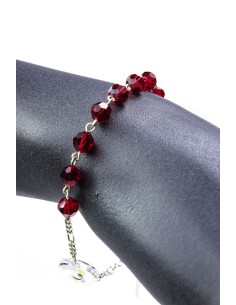 Swarovski Crystal Circle Rosary Bracelet Red