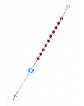 Swarovski Crystal Circle Rosary Bracelet Red