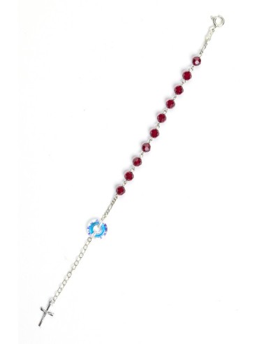 Swarovski Crystal Circle Rosary Bracelet Red