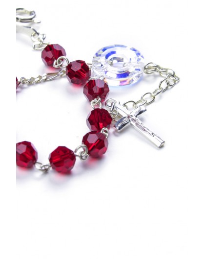 Swarovski Crystal Circle Rosary Bracelet Red