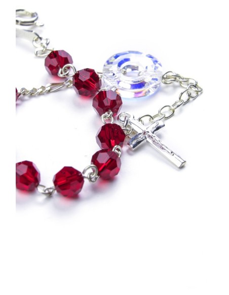 Swarovski Crystal Circle Rosary Bracelet Red Swarovski Crystal Circle Rosary Bracelet Red