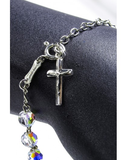 Swarovski Crystal Circle Rosary Bracelet Clear