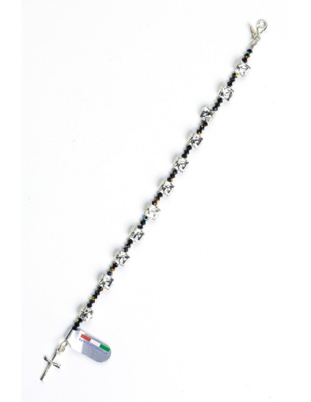 Black Swarovski Crystal on silver mount Bracelet