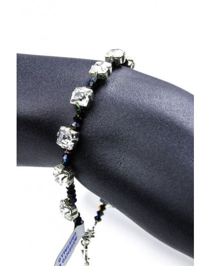 Black Swarovski Crystal on silver mount Bracelet