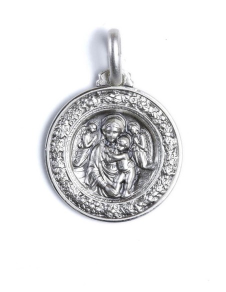 Sterling Silver Della Robbia Virgin Mary Medal Sterling Silver Della Robbia Virgin Mary Medal