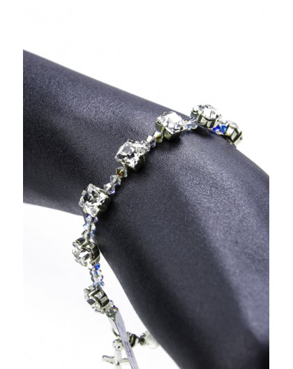 Clear Swarovski Crystal on silver mount Bracelet