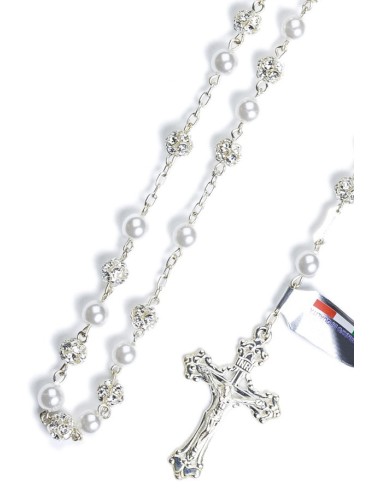 Pearl and Strass Sterling Silver Rosary