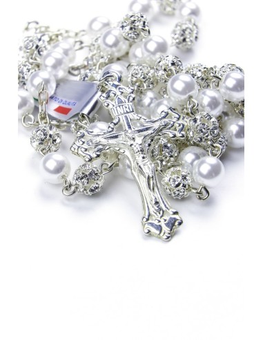 Pearl and Strass Sterling Silver Rosary